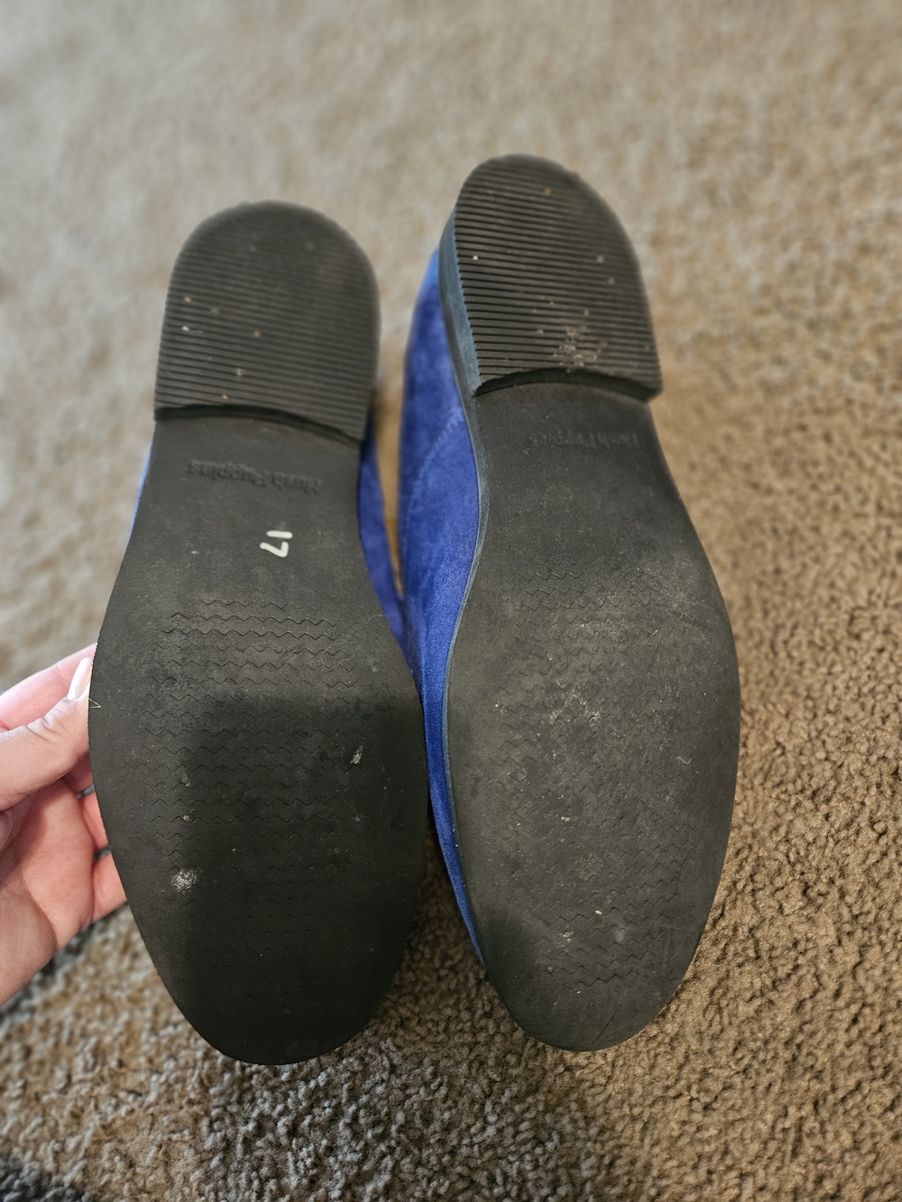 Men's Hush Puppies Blue Suede Loafers Size 13 - Picture 4 of 5